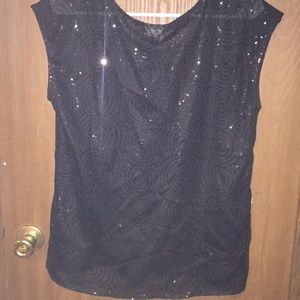 Black Sequined Francesca's Collection Blouse